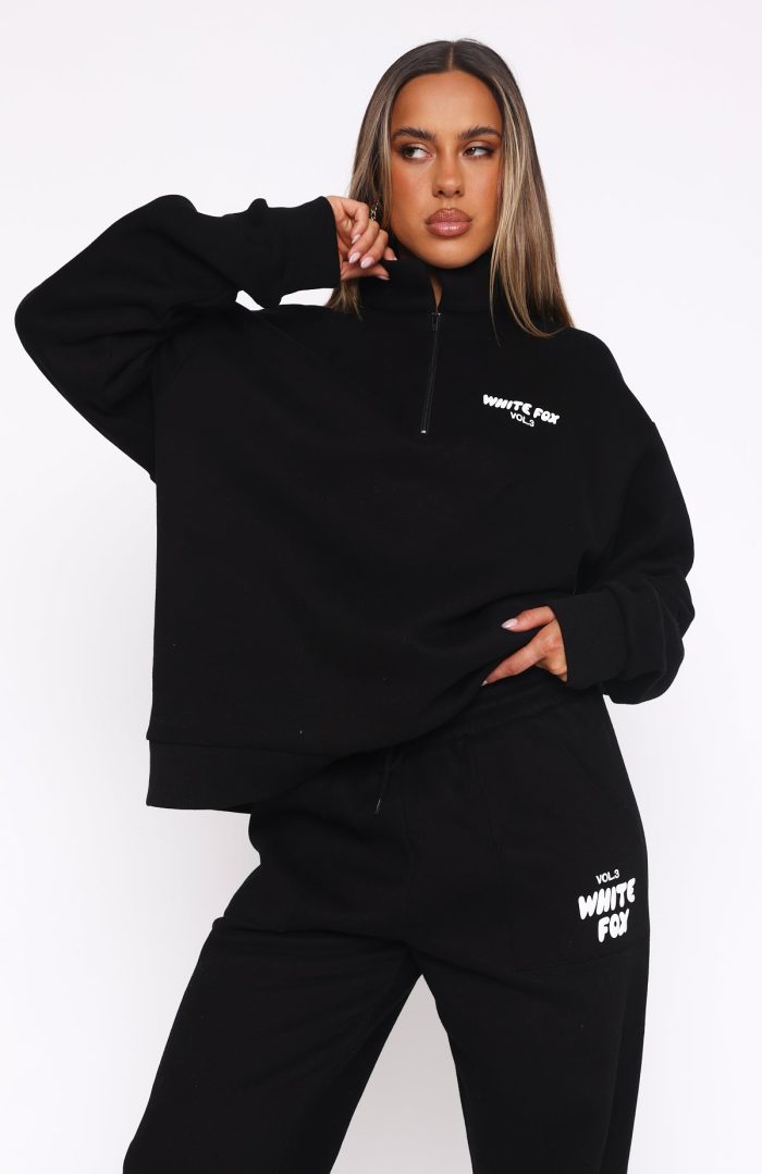 Offstage White Fox Zip Front Sweater Monochrome