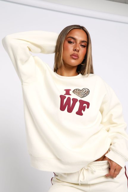 White Fox Oversized Sweatshirt Cake Batter