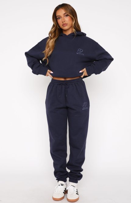 Always Shining White Fox Sweatpants Navy