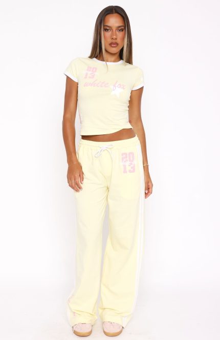 All Star Season White Fox Track Pants Lemon
